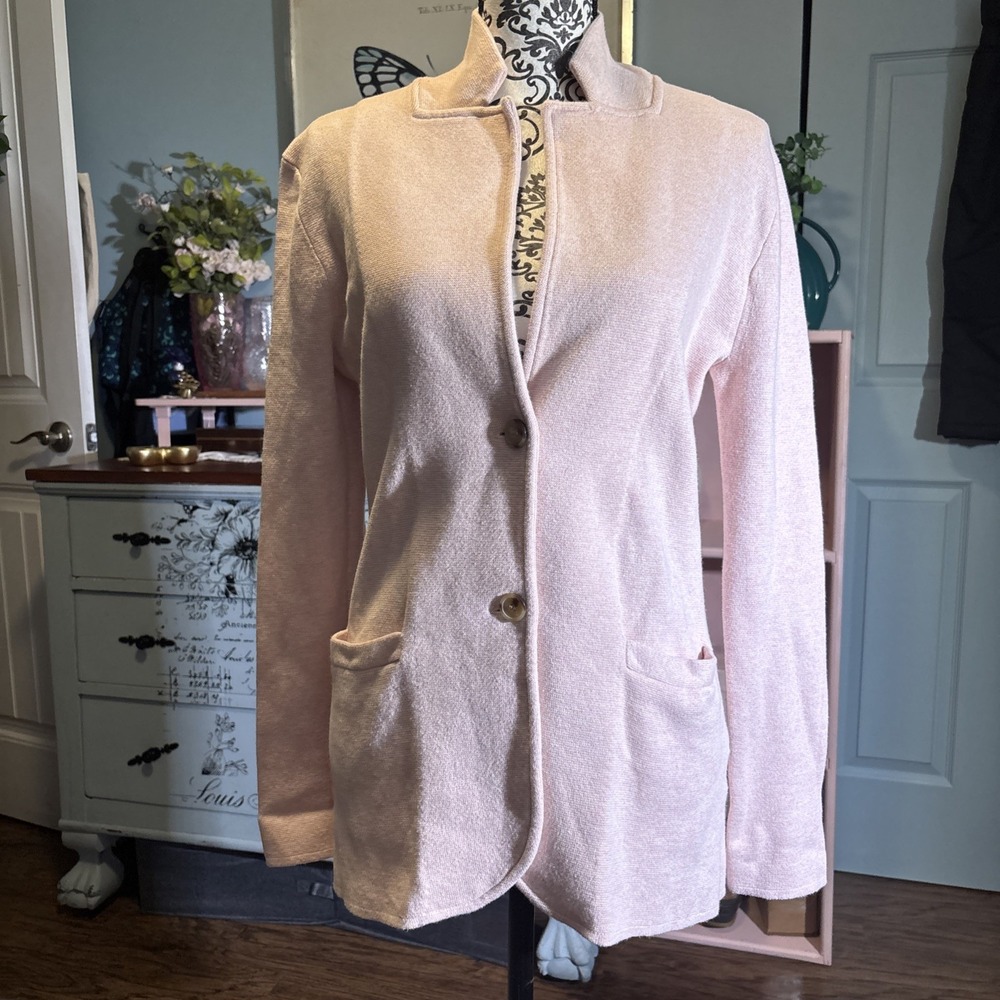 J Crew 100% Cotton Pink Cardigan Sz Small